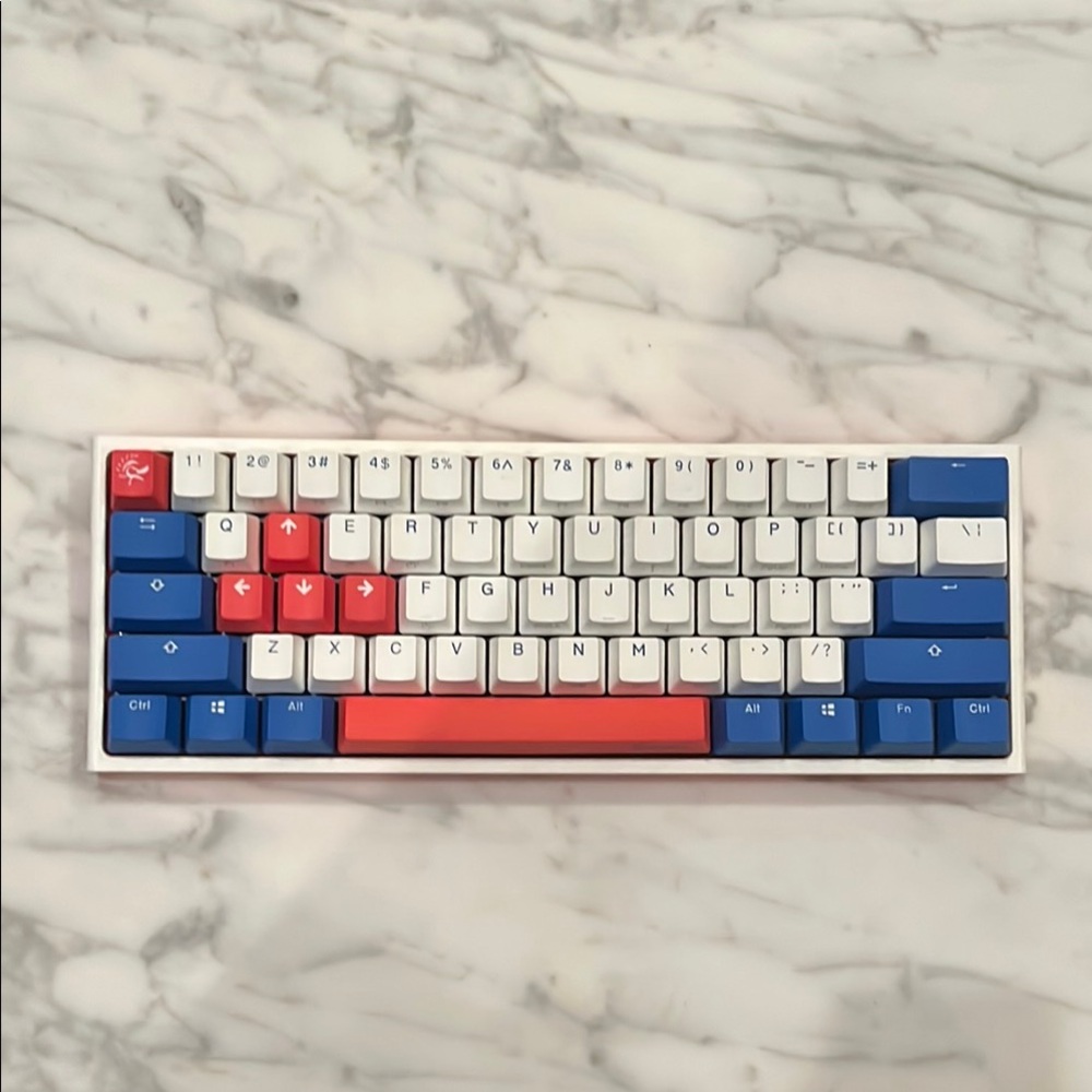 DUCKY red white and blue keyboard